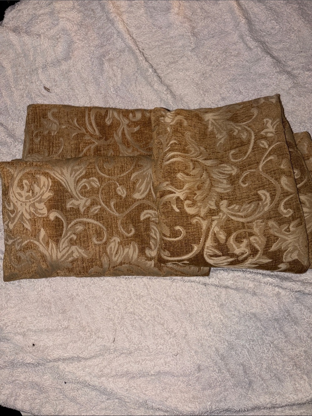 Home Neutral Tan Floral Chenille Curtains - 2 Panels